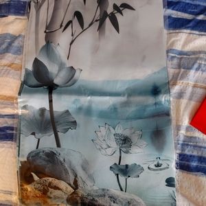 Flower watercolor scarf